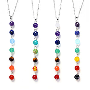 Seven color stone Chakra necklace