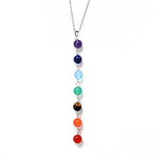 Load image into Gallery viewer, Seven color stone Chakra necklace