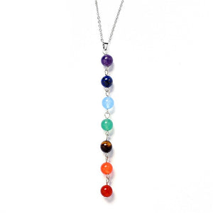 Seven color stone Chakra necklace