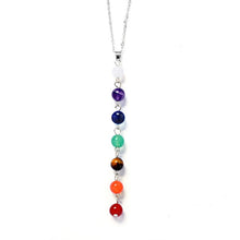 Load image into Gallery viewer, Seven color stone Chakra necklace