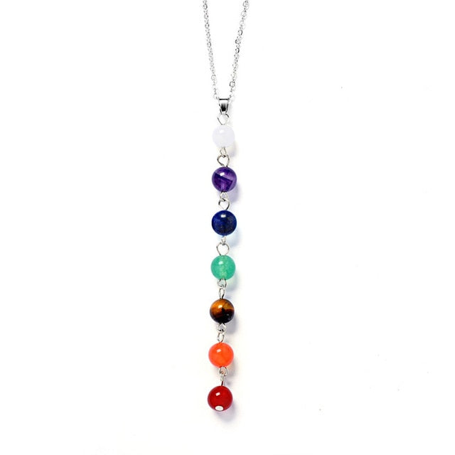 Seven color stone Chakra necklace