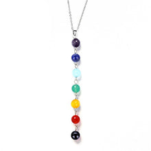 Load image into Gallery viewer, Seven color stone Chakra necklace