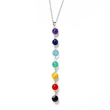 Load image into Gallery viewer, Seven color stone Chakra necklace