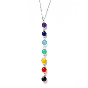 Seven color stone Chakra necklace