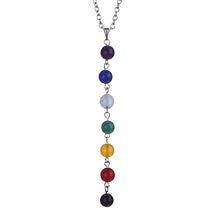 Load image into Gallery viewer, Seven color stone Chakra necklace