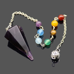 Aura treatment crystal pendant (blue or pink main stone)