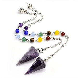 Aura treatment crystal pendant (blue or pink main stone)