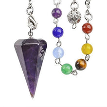 Load image into Gallery viewer, Aura treatment crystal pendant (blue or pink main stone)