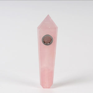 Natural quartz crystal smoking pipe