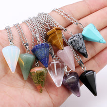 Load image into Gallery viewer, Natural quartz crystal energy healing gemstone pendant necklace