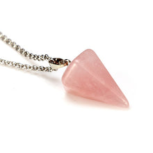 Load image into Gallery viewer, Natural quartz crystal energy healing gemstone pendant necklace