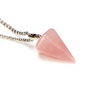 Natural quartz crystal energy healing gemstone pendant necklace