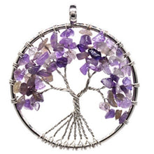 Load image into Gallery viewer, Seven Chakra quartz natural stone Tree of Life pendant