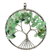 Load image into Gallery viewer, Seven Chakra quartz natural stone Tree of Life pendant