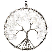 Load image into Gallery viewer, Seven Chakra quartz natural stone Tree of Life pendant