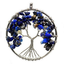 Load image into Gallery viewer, Seven Chakra quartz natural stone Tree of Life pendant