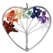 Load image into Gallery viewer, Seven Chakra quartz natural stone Tree of Life pendant