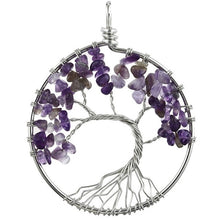 Load image into Gallery viewer, Seven Chakra quartz natural stone Tree of Life pendant