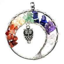 Load image into Gallery viewer, Seven Chakra quartz natural stone Tree of Life pendant