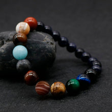 Load image into Gallery viewer, Nine Planets (plus Sun and Moon) Natural Stone Bracelet