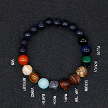 Load image into Gallery viewer, Nine Planets (plus Sun and Moon) Natural Stone Bracelet