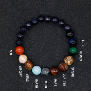 Nine Planets (plus Sun and Moon) Natural Stone Bracelet