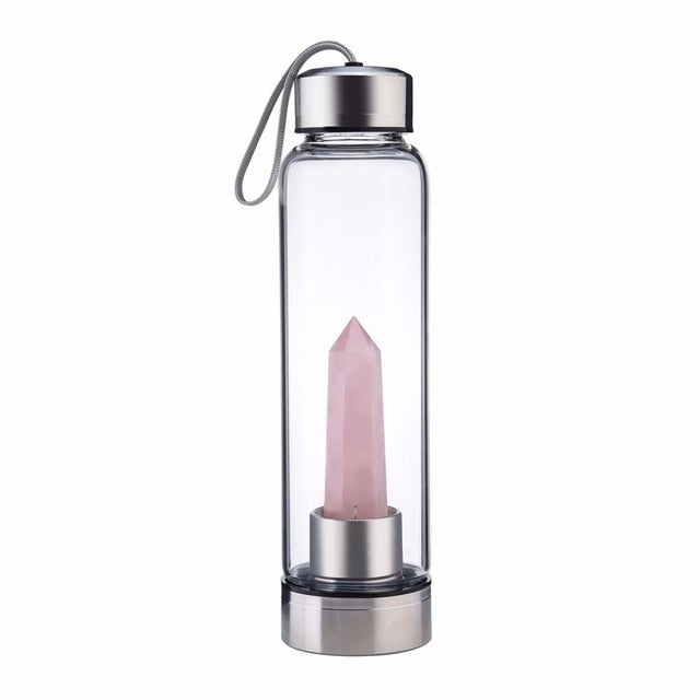 500ml natural crystal water bottle (6 different crystals available)
